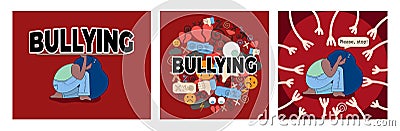 Bullying and racism set Vector Illustration